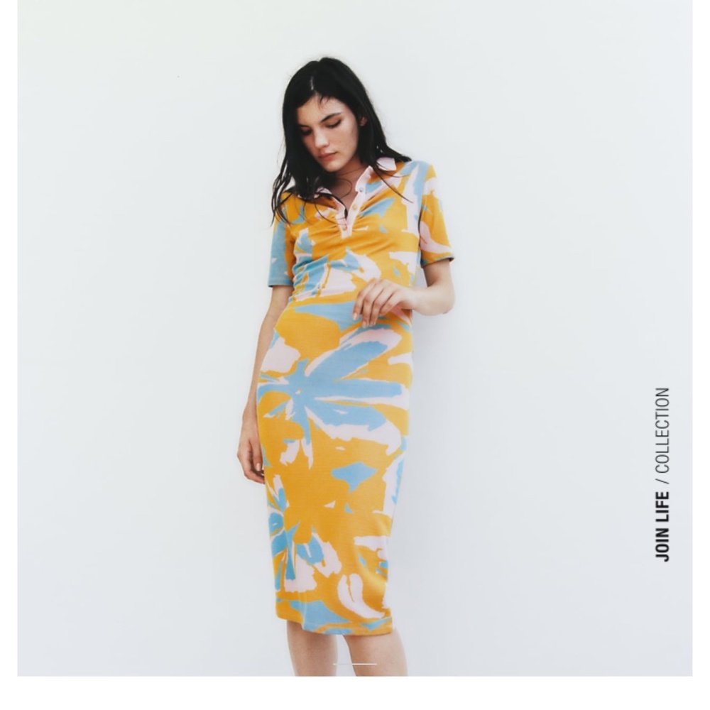 Zara jacquard midi dress